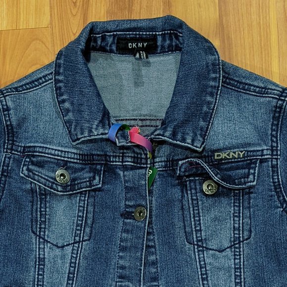 DKNY denim jacket with Rainbow Haired girl Embroidery - Picture 5 of 8